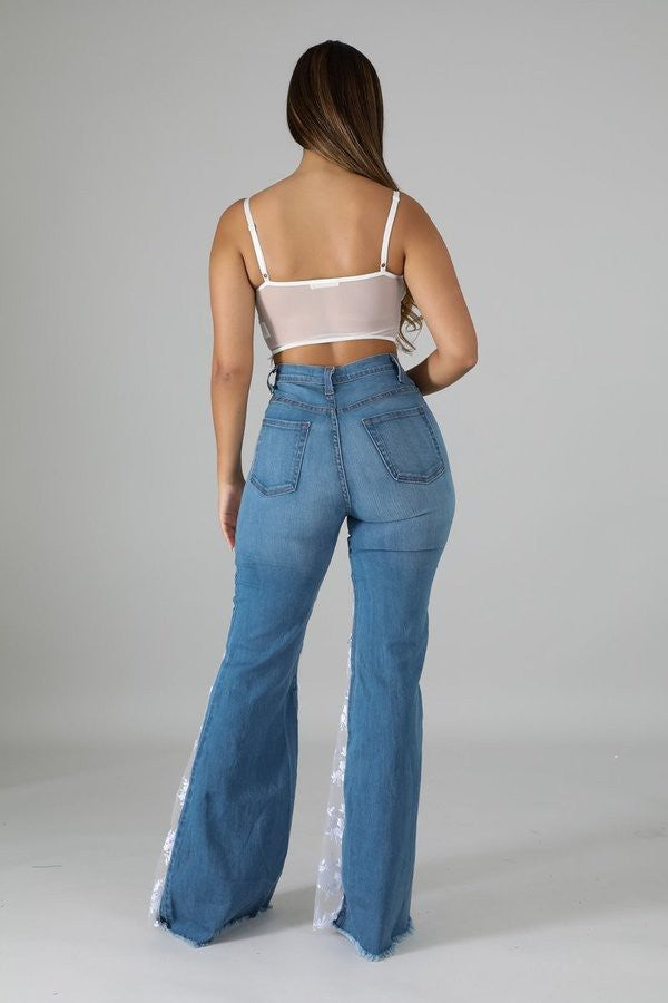 Trendy Denim Bell Bottom Jeans