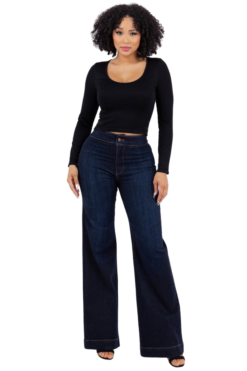 Harley Wide Leg Jean in Dark Wash