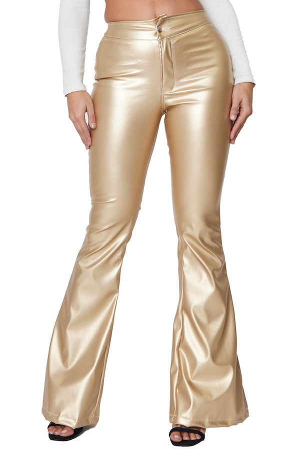 Leather Pant in Gold