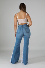 Lace Front Bell Bottom Jean
