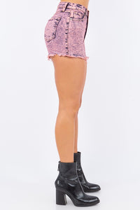 Retro Denim Short in Stonewash Pink