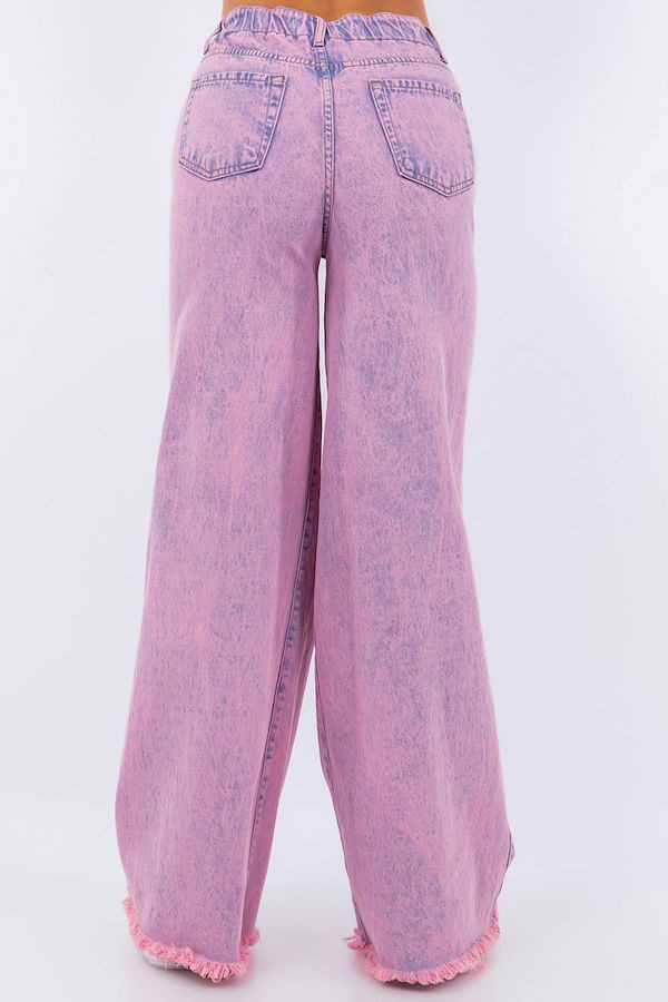 Tracey Wide Leg Jean in Vintage Pink