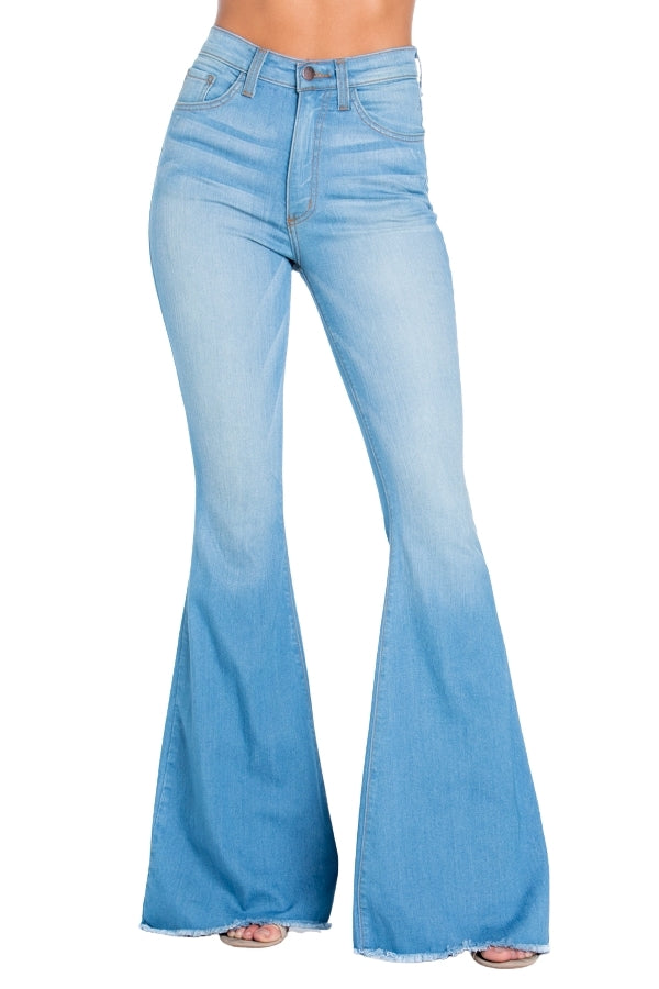 Logan Bell Bottom Jean  in Light Blue