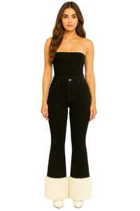 Western Sherpa Boot Cut Jean Dark Wash