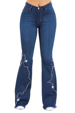 Sant Fe Bell Bottom Jean In Dark Blue Wash