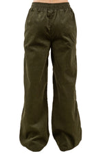 Cord Wide Leg Pant in Olive