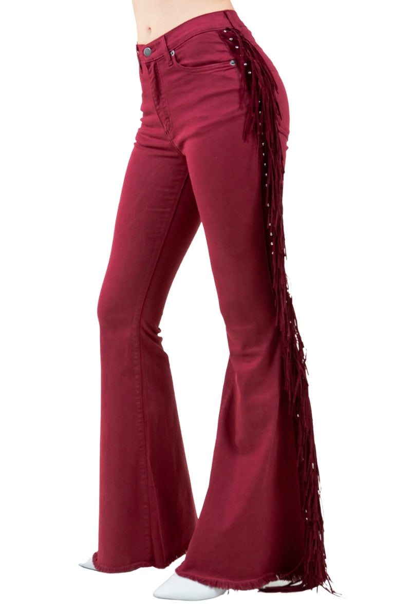 Texas Sun Bell Bottom Jean in Wine