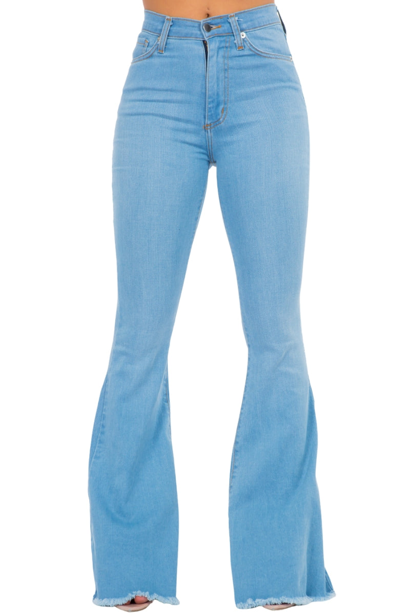 Classic Bell Bottom Jean in Light Blue