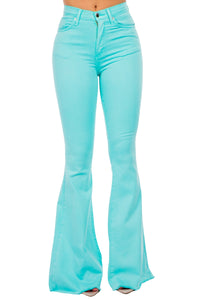 Bell Bottom Jean in Turquoise