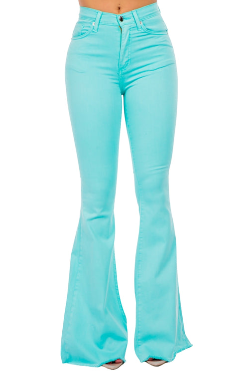GJG Denim |Texas Sun Fringe Bell Bottom - Beige Fringe - Inseam 30-34 main image 0