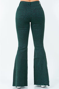 Studded Bell Bottom Jean in Green