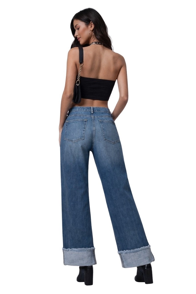 Low Rise Rhinestone Daisy Jean