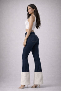 Western Sherpa Boot Cut Jean Dark Wash