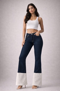 Western Sherpa Boot Cut Jean Dark Wash