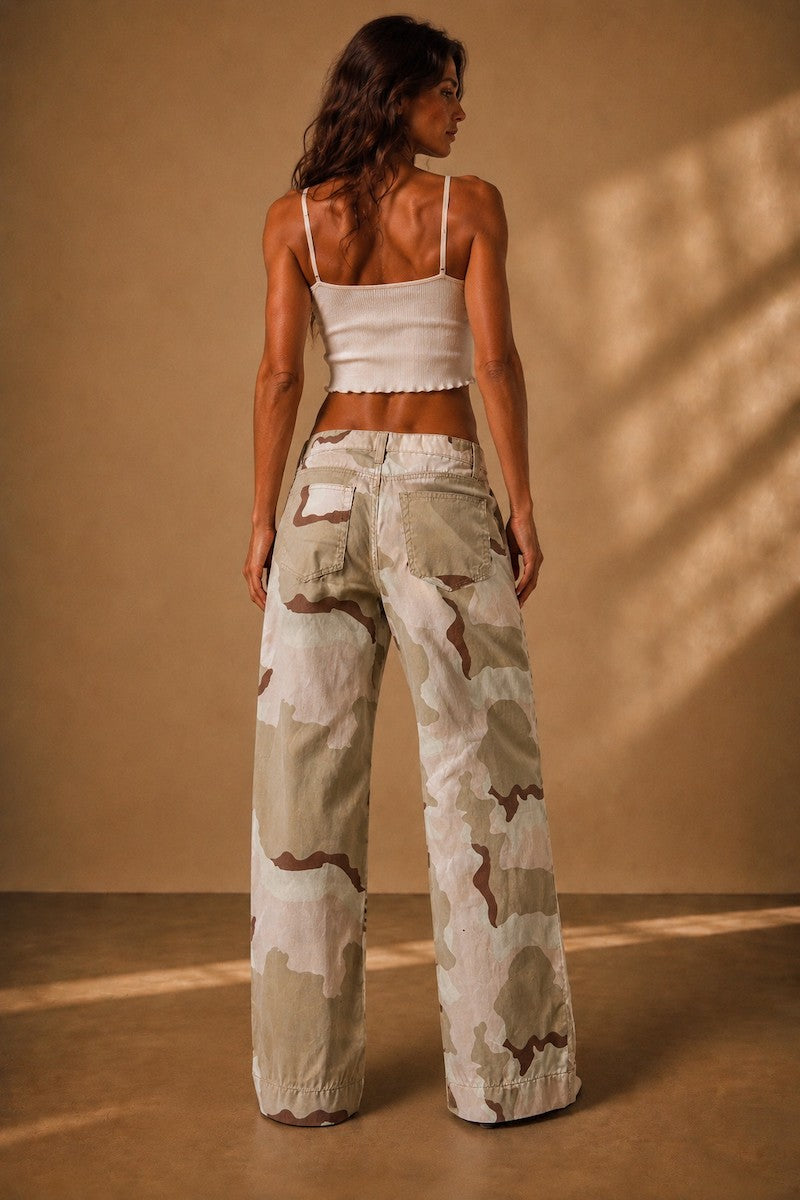 Desert Drift Low Rise Camo Cotton Pants