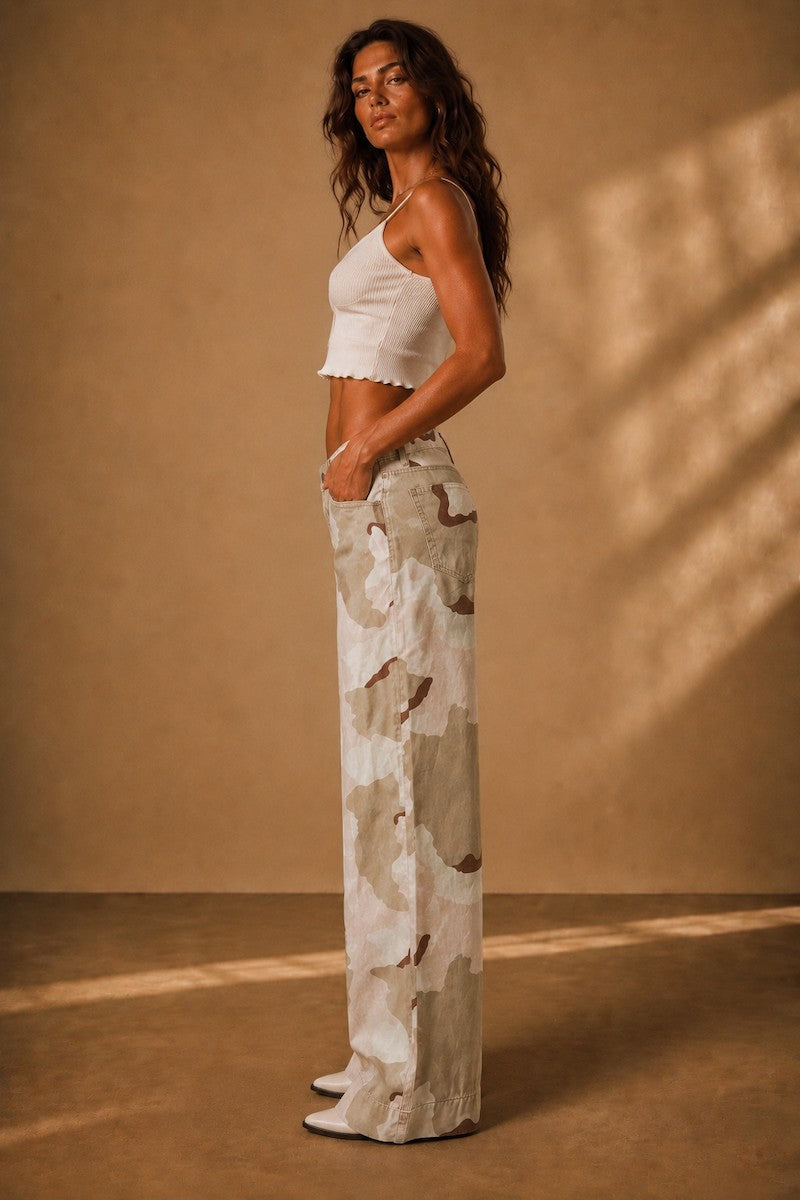 Desert Drift Low Rise Camo Cotton Pants