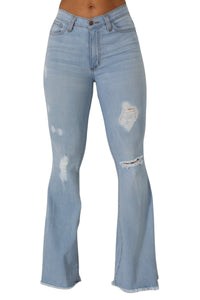 Skylar Flare Denim Jean In Super Light