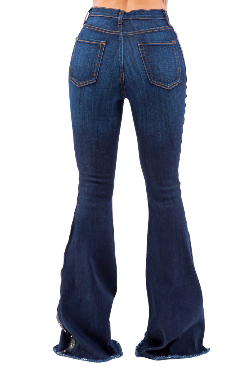 Ropin' Bell Bottom Jean in Dark Denim