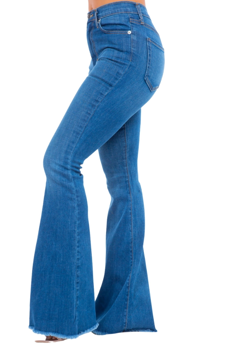 Classic Bell Bottom Jean in Medium Blue