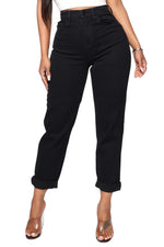 Black Denim Mom Jean