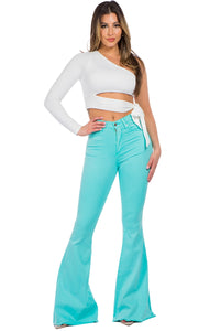 Bell Bottom Jean in Turquoise