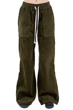 Cord Wide Leg Pant in Olive