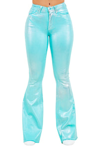 Glister Bell Bottom Jean in Turquoise