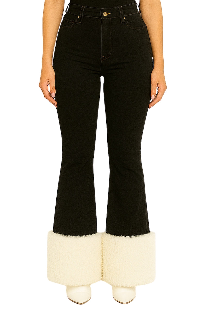 Western Sherpa Boot Cut Jean Dark Wash