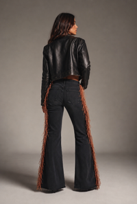 Texas Sun Bell Bottom Jean- Brown Fringe
