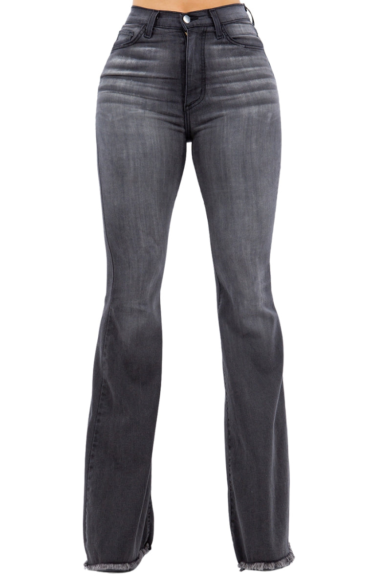 Smokey Grey Bell Bottom Jean