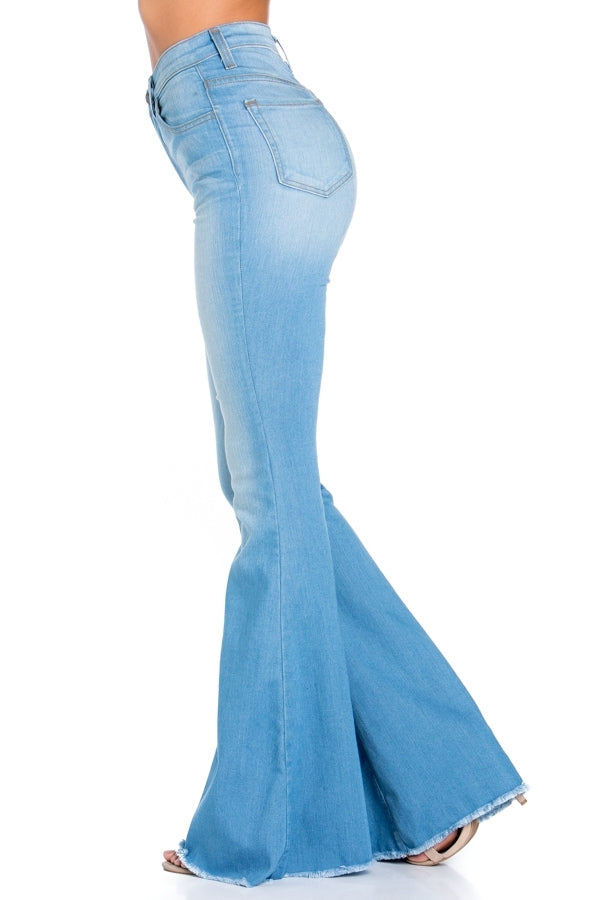 Logan Bell Bottom Jean  in Light Blue