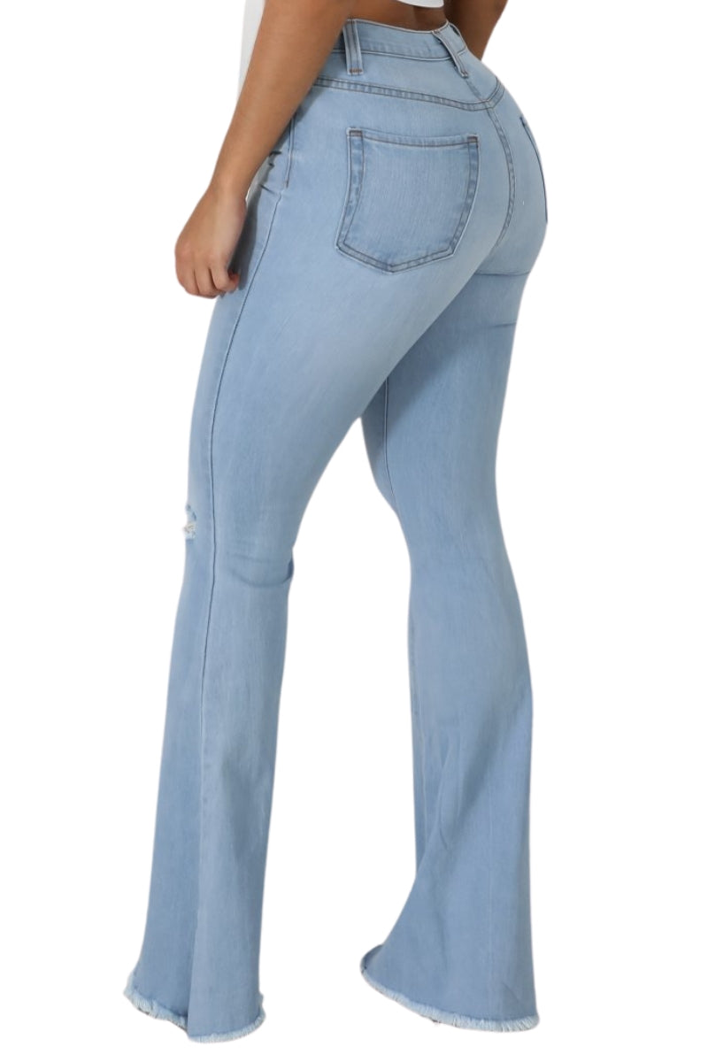 Skylar Flare Denim Jean In Super Light