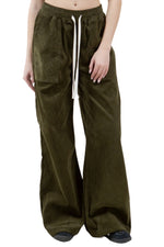 Cord Wide Leg Pant in Olive