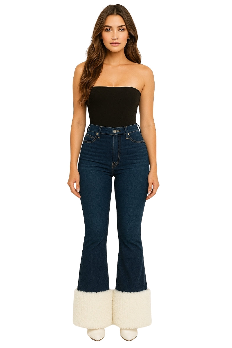 Western Sherpa Boot Cut Jean Dark Wash