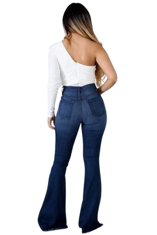 Skylar Flare Denim Jean  In  Dark Blue