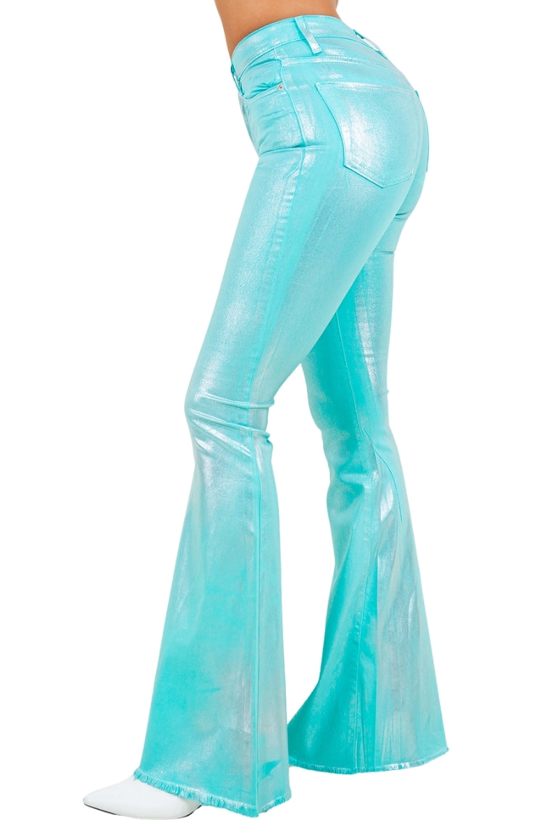 Glister Bell Bottom Jean in Turquoise