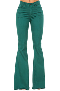 Bell Bottom Jean in Hunter Green