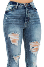 Storm Bell Bottom Jean in Stone Wash