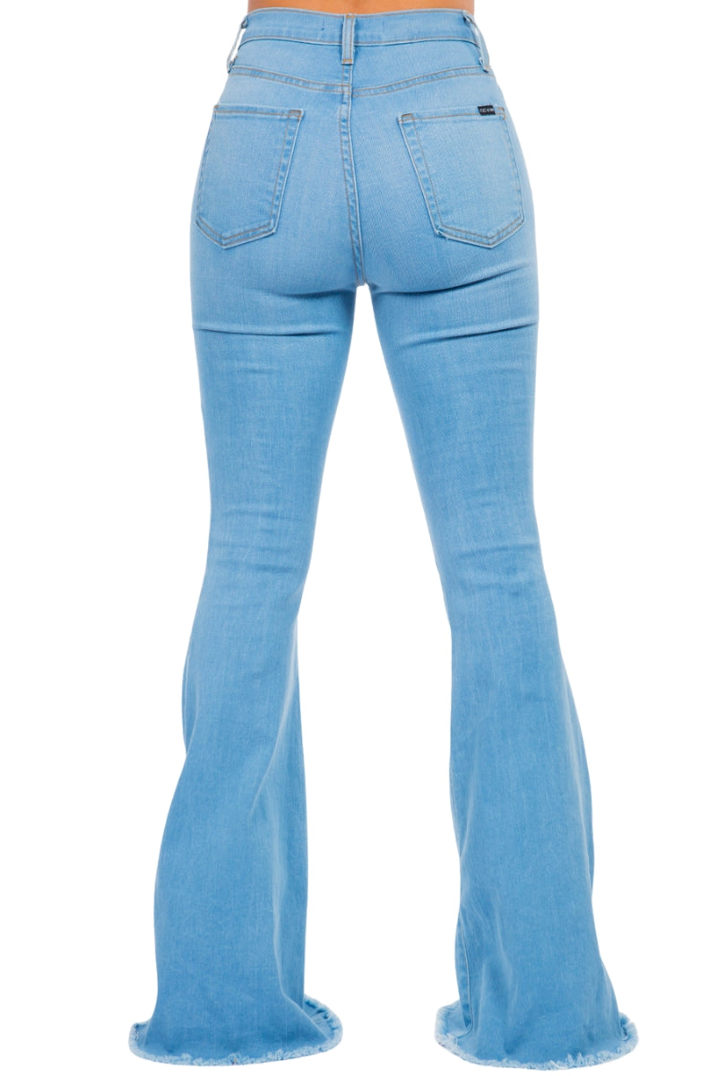 Classic Bell Bottom Jean in Light Blue