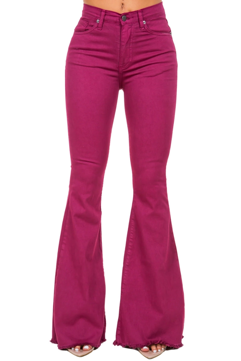 Bell Bottom Jean in Plum