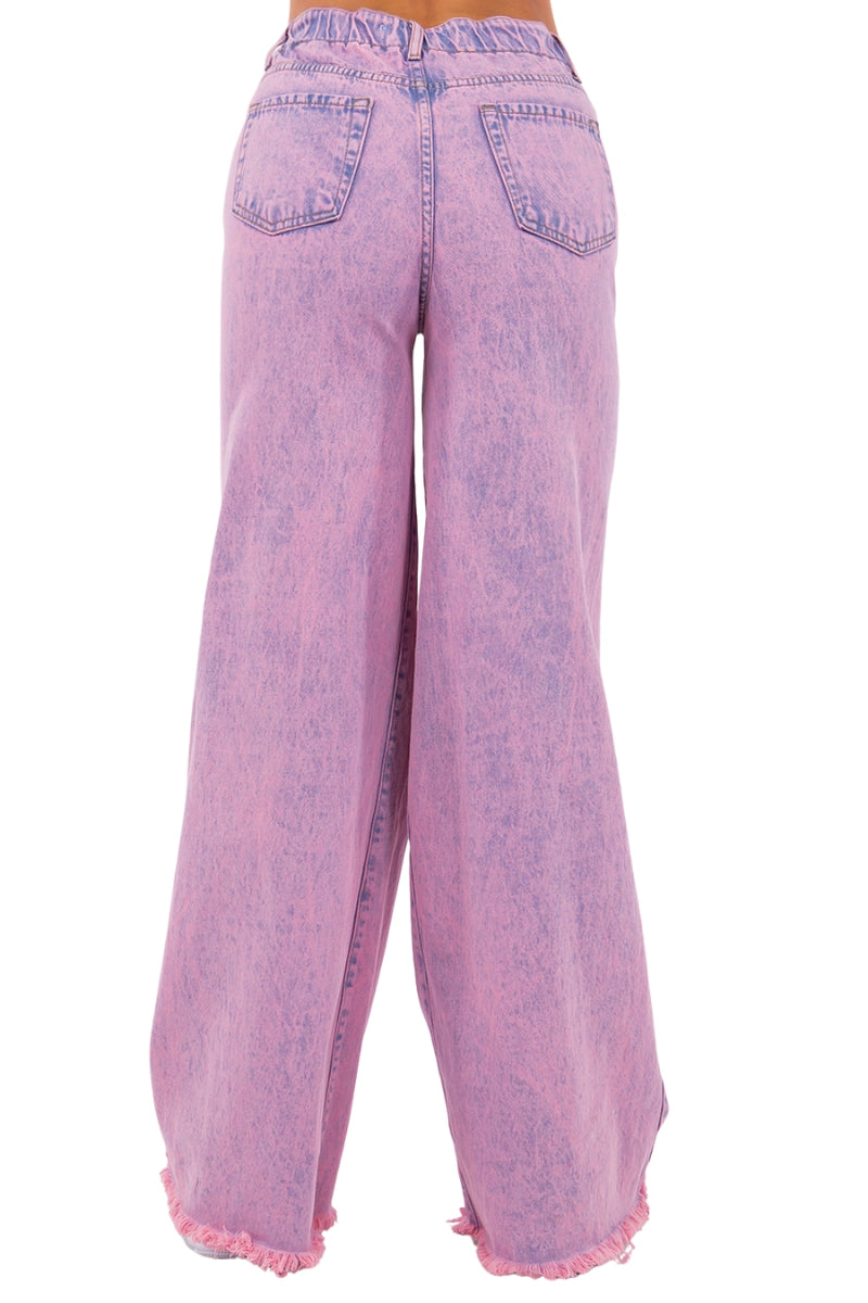 Tracey Wide Leg Jean in Vintage Pink