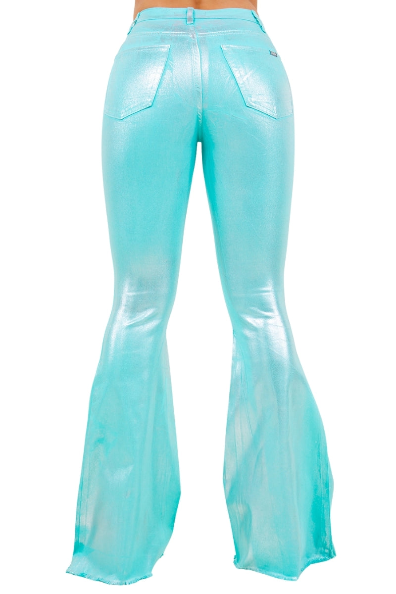 Glister Bell Bottom Jean in Turquoise