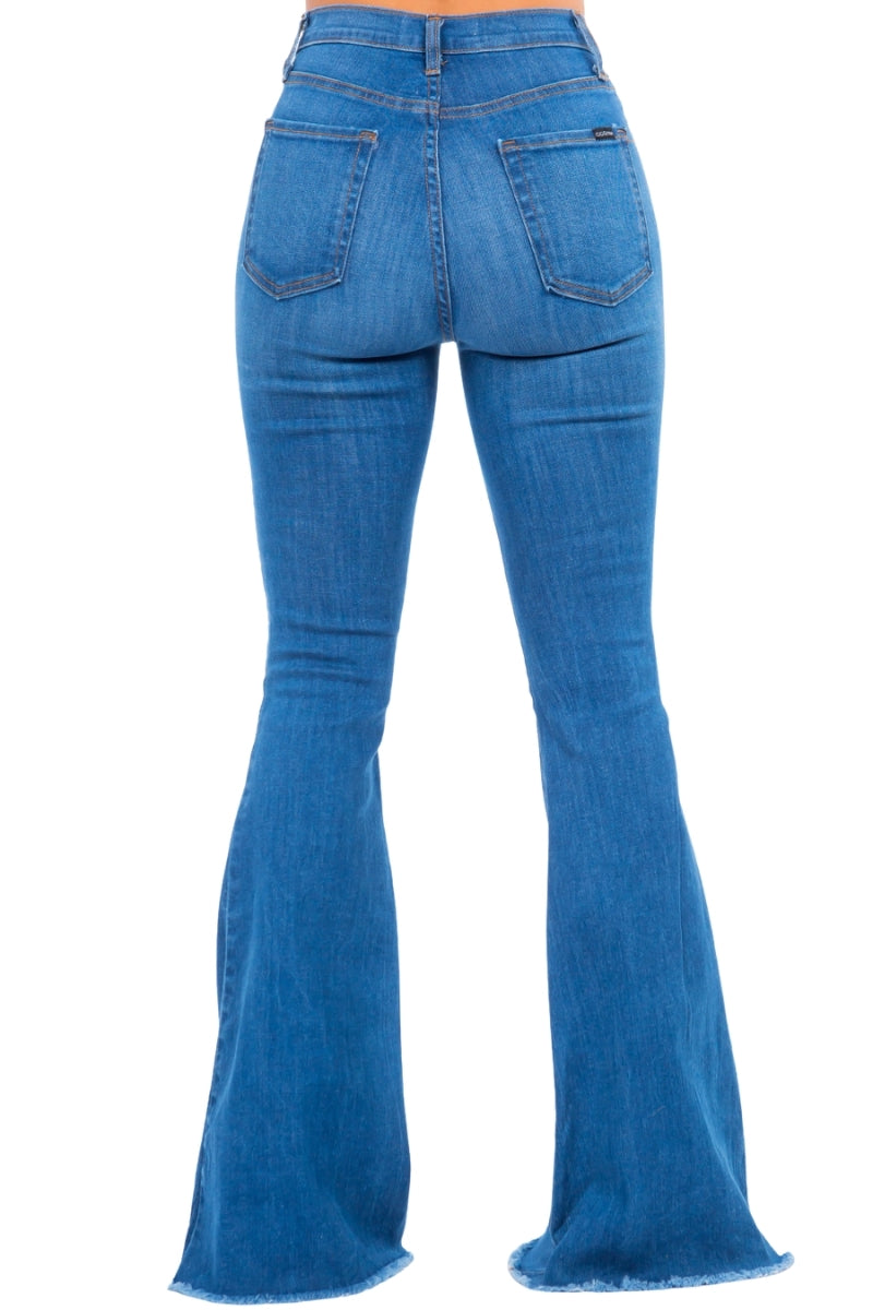 Classic Bell Bottom Jean in Medium Blue