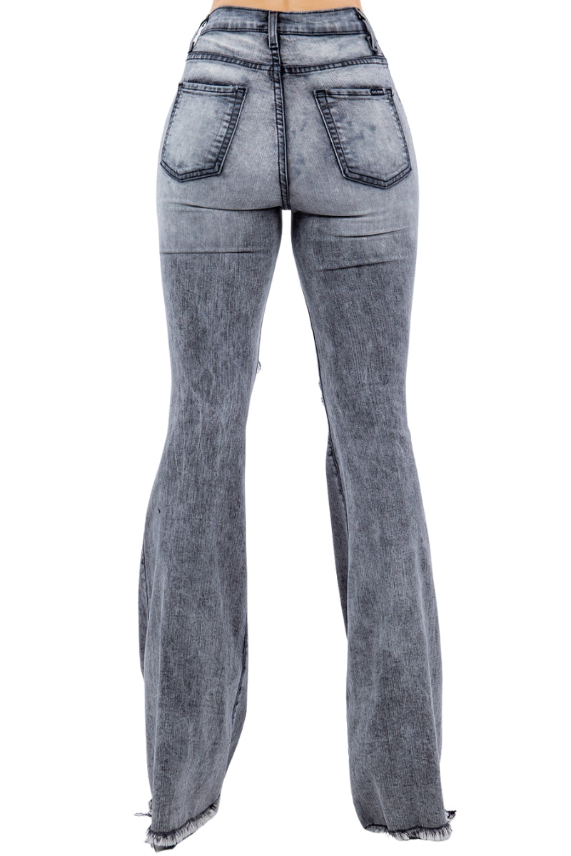 Storm Bell Bottom Jean in Charcoal Grey