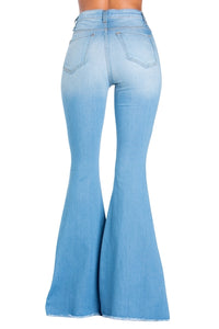 Logan Bell Bottom Jean  in Light Blue