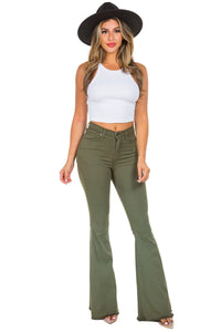 Bell Bottom Jean in Olive