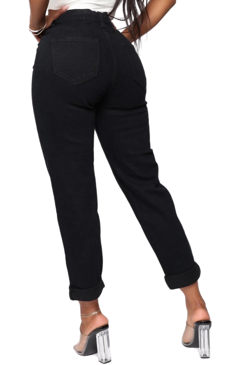 Black Denim Mom Jean