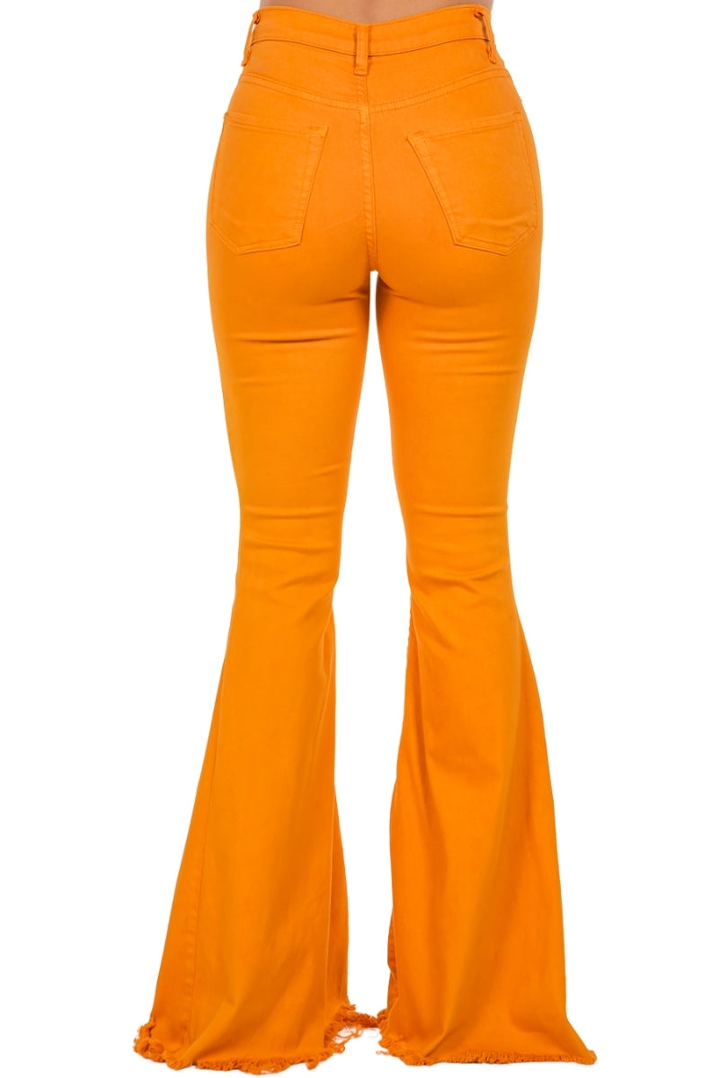 Bell Bottom Jean in Pumpkin.