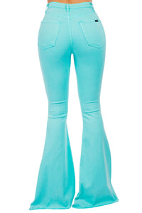 Bell Bottom Jean in Turquoise