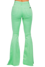 Bell Bottom Jean in Lime Green